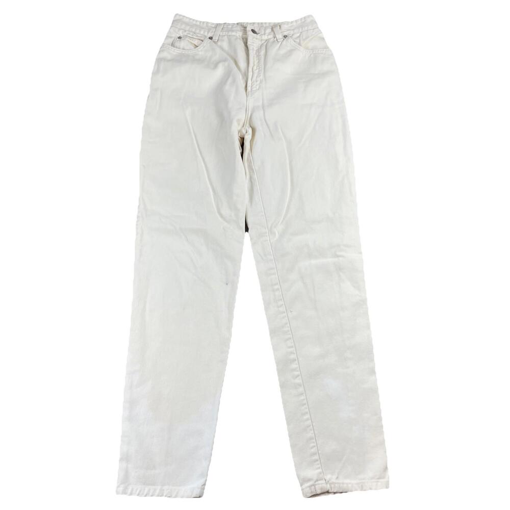 Vintage Bongo White Straight Leg Jeans Women's 13 High Waisted Made In The USA